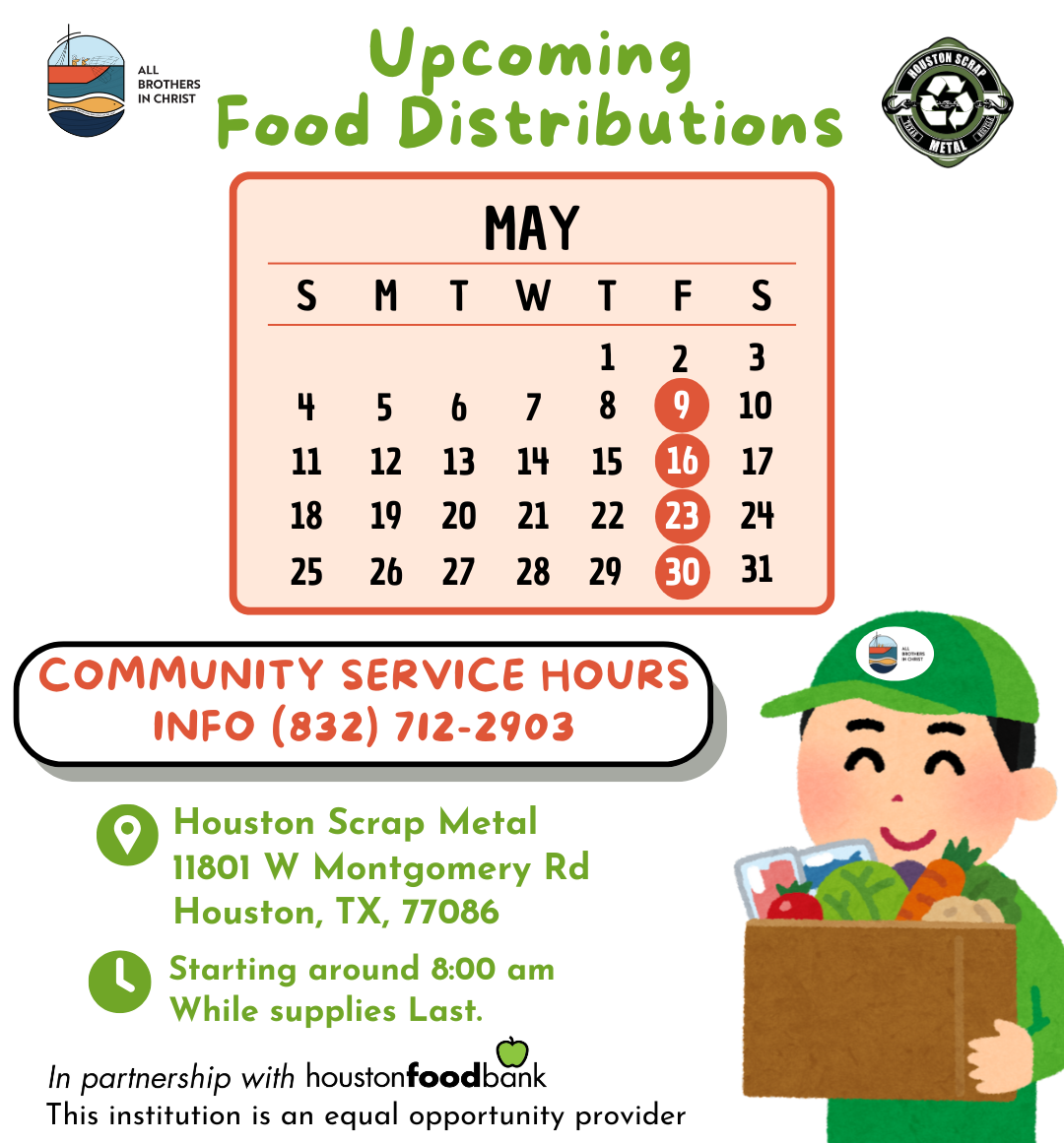 Community Service Opportunities May 2025